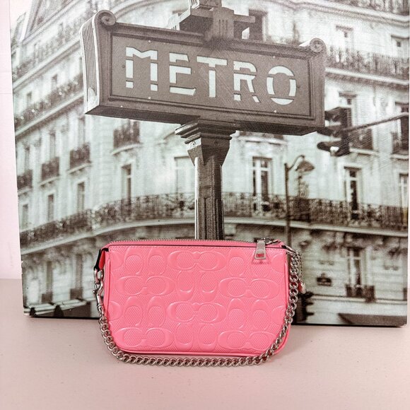 Coach CC227 Nolita 19 In Signature Leather With Heart Charm IN Pink - Picture 2 of 7